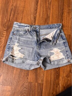 American Eagle Outfitters Washed Light Blue Distressed Men's Jean Shorts